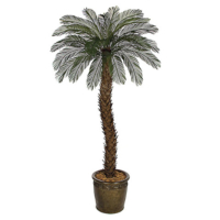 5 Foot Outdoor UV Protected Polyblend Cycas Palm Tree, 36 Fronds